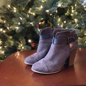 Brown booties never worn heel is to tall for me